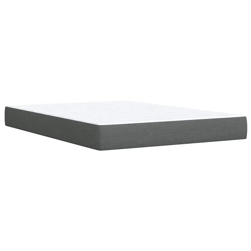 Queen Box Spring Bed Pocket Sprung Mattress Dark Grey Fabric Adjustable Headboard