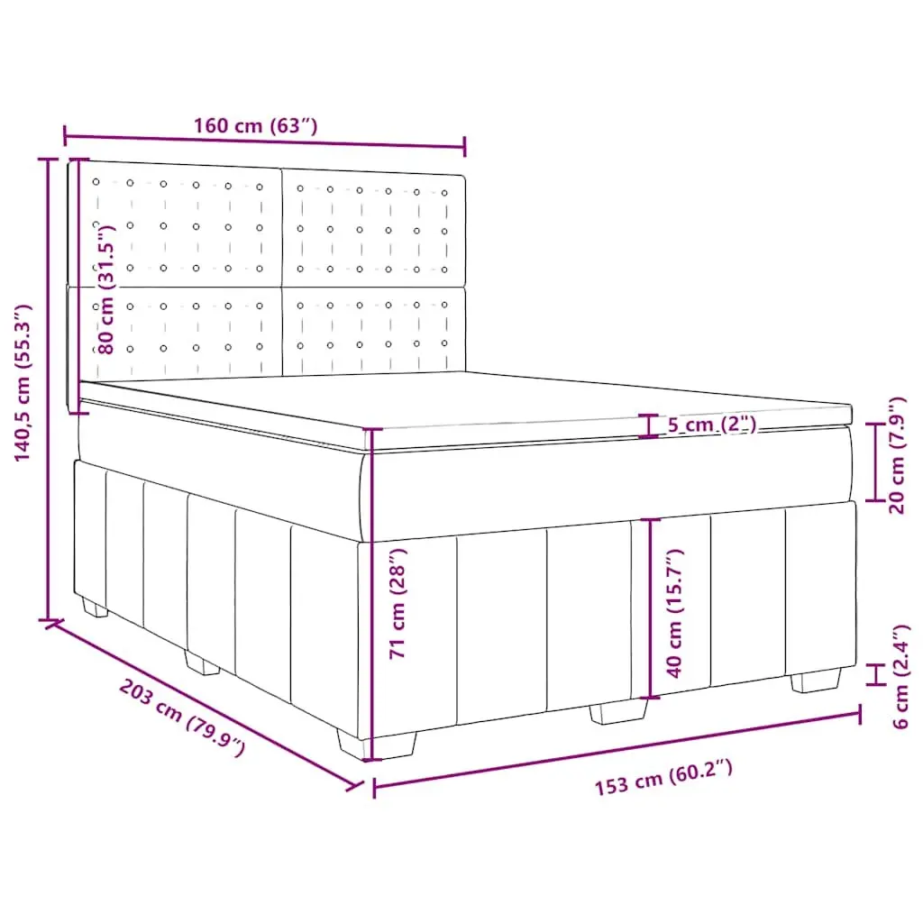 Queen Box Spring Bed with Pocket Sprung Mattress