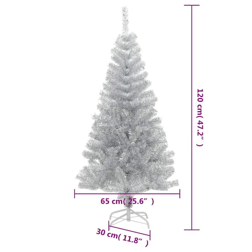 Artificial Christmas Tree Silver 120cm Seasonal Holiday Decorations Indoor