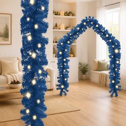 Friendly 5m Blue Christmas Garland with LED Lights