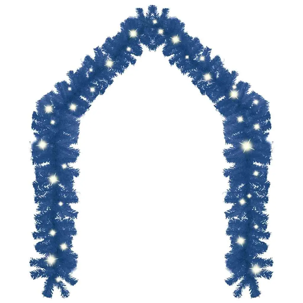 Christmas Garland with LED Lights Blue 5m