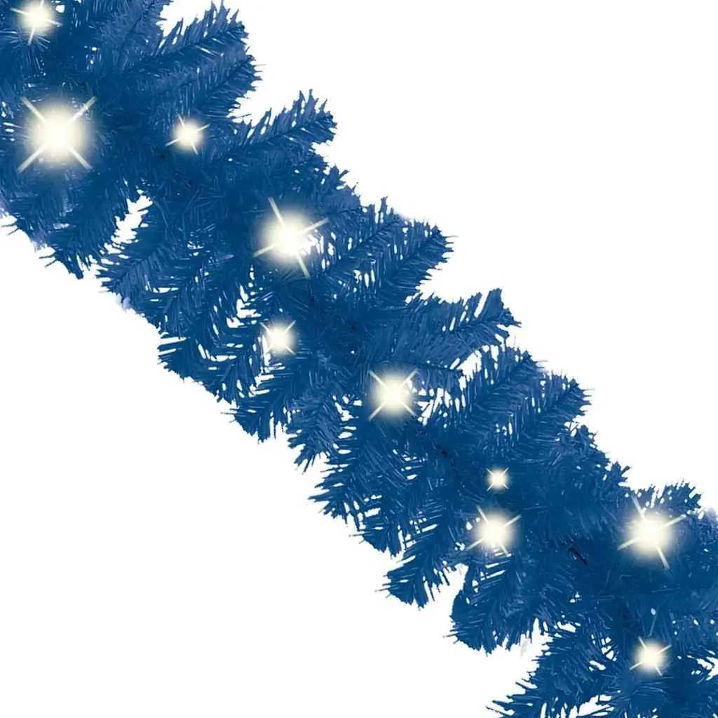 Christmas Garland with LED Lights Blue 5m