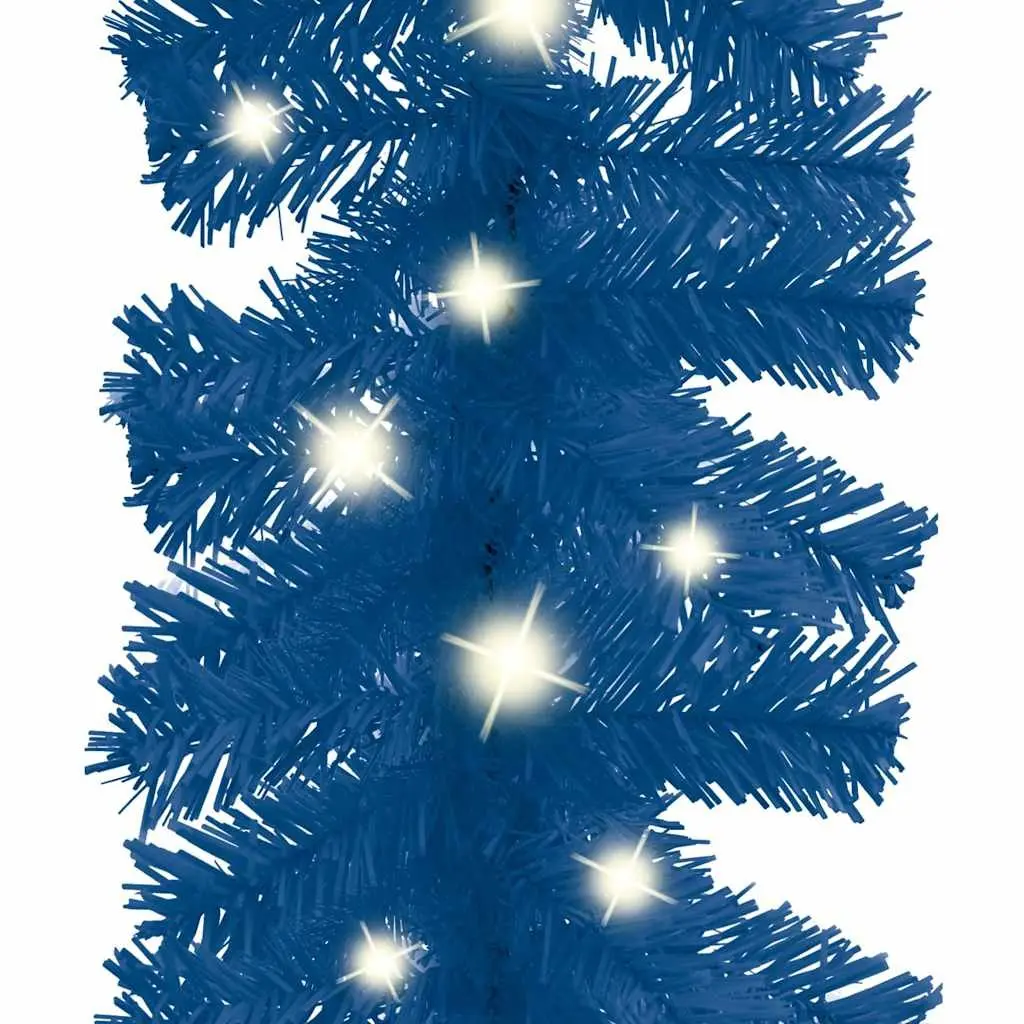 Christmas Garland with LED Lights Blue 5m