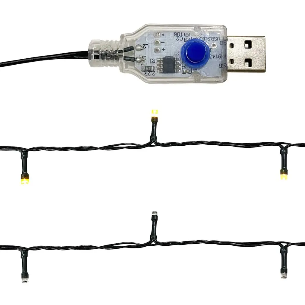 Christmas Garland with LED Lights Blue 5m