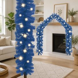 Friendly Blue Christmas Garland for Your Holiday Decor