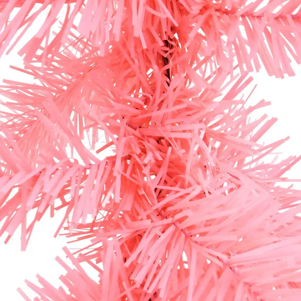 Pink Christmas Garland with LED Lights 5m Holiday Decoration Staircase Wall