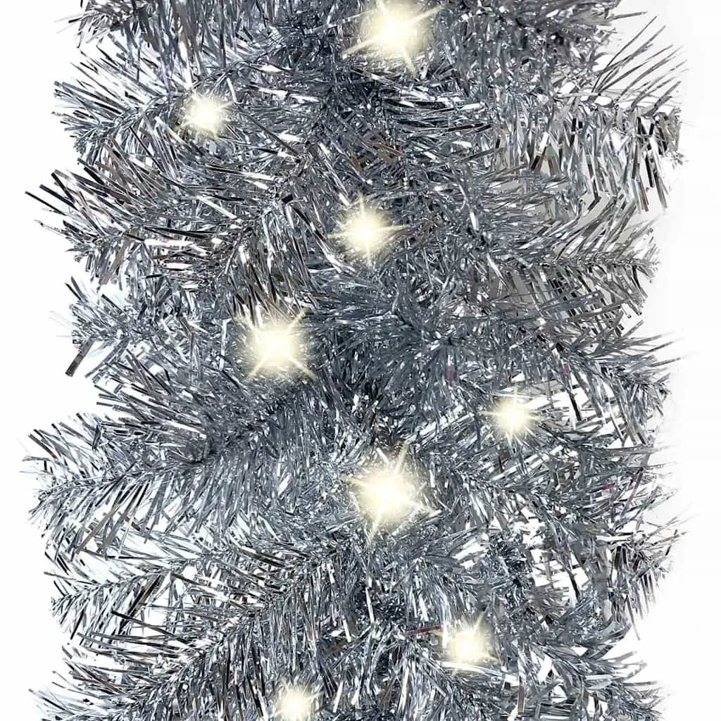 LED Christmas Garland Silver 20m Flexible Holiday Decoration for Stair Windows Walls Ceilings