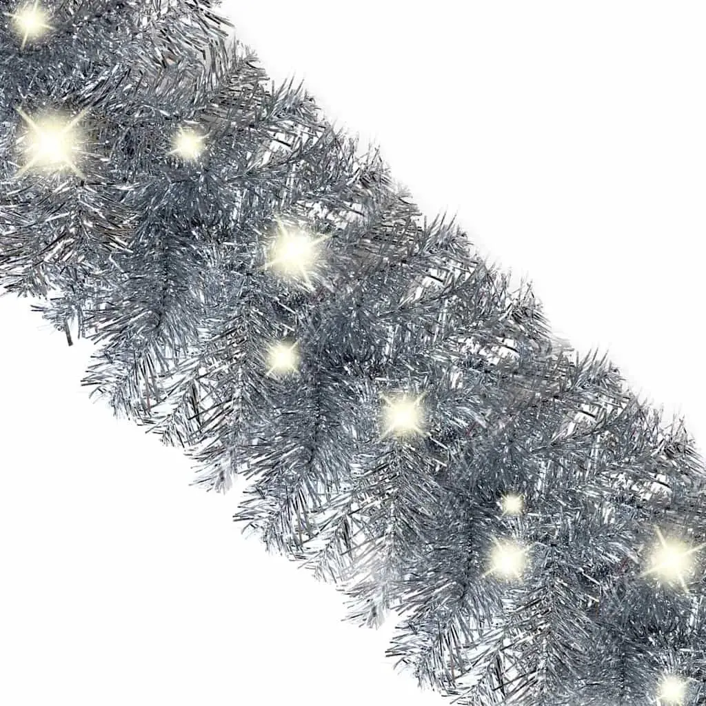 LED Christmas Garland Silver 20m Flexible Holiday Decoration for Stair Windows Walls Ceilings