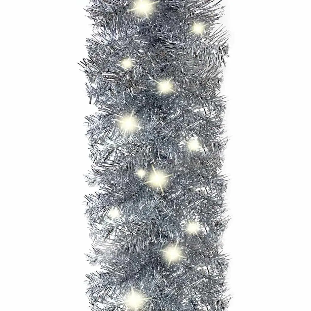 LED Christmas Garland Silver 20m Flexible Holiday Decoration for Stair Windows Walls Ceilings