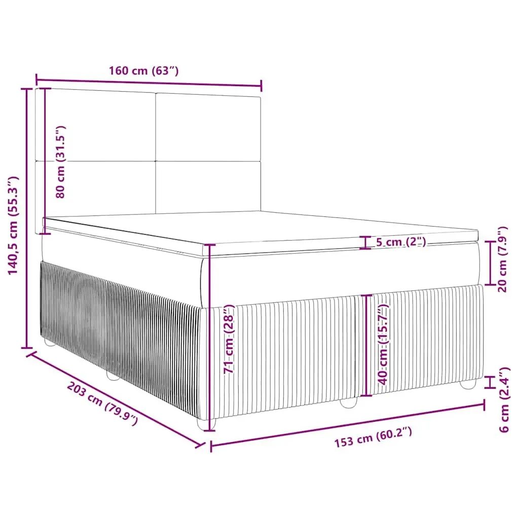 Queen Box Spring Bed with Pocket Spring Mattress Grey Fabric Adjustable