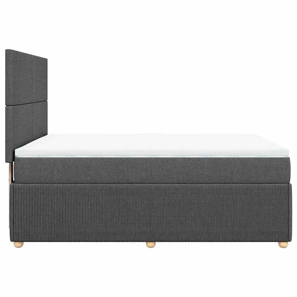 Queen Box Spring Bed with Pocket Spring Mattress Grey Fabric Adjustable