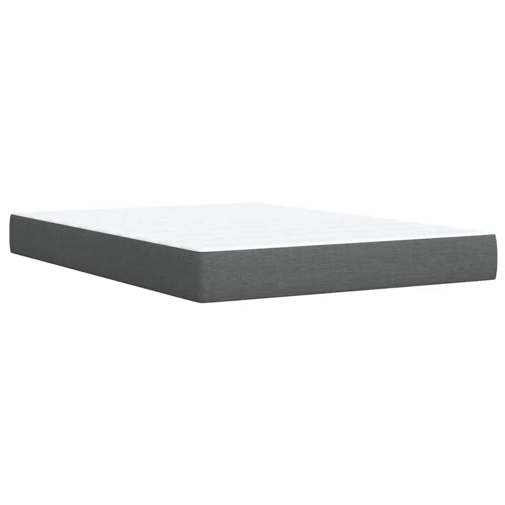Queen Box Spring Bed with Pocket Spring Mattress Height-Adjustable Headboard Dark Grey