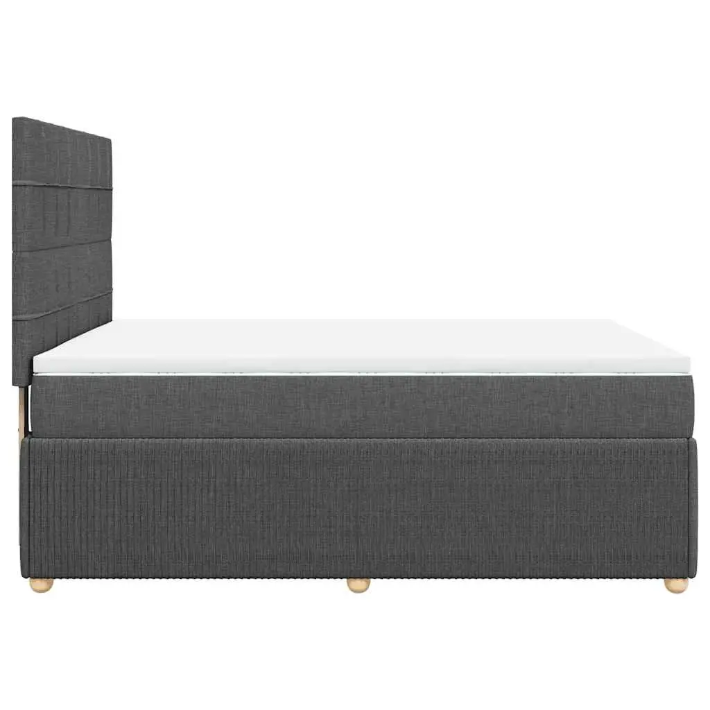 Queen Box Spring Bed with Pocket Spring Mattress Height-Adjustable Headboard Dark Grey
