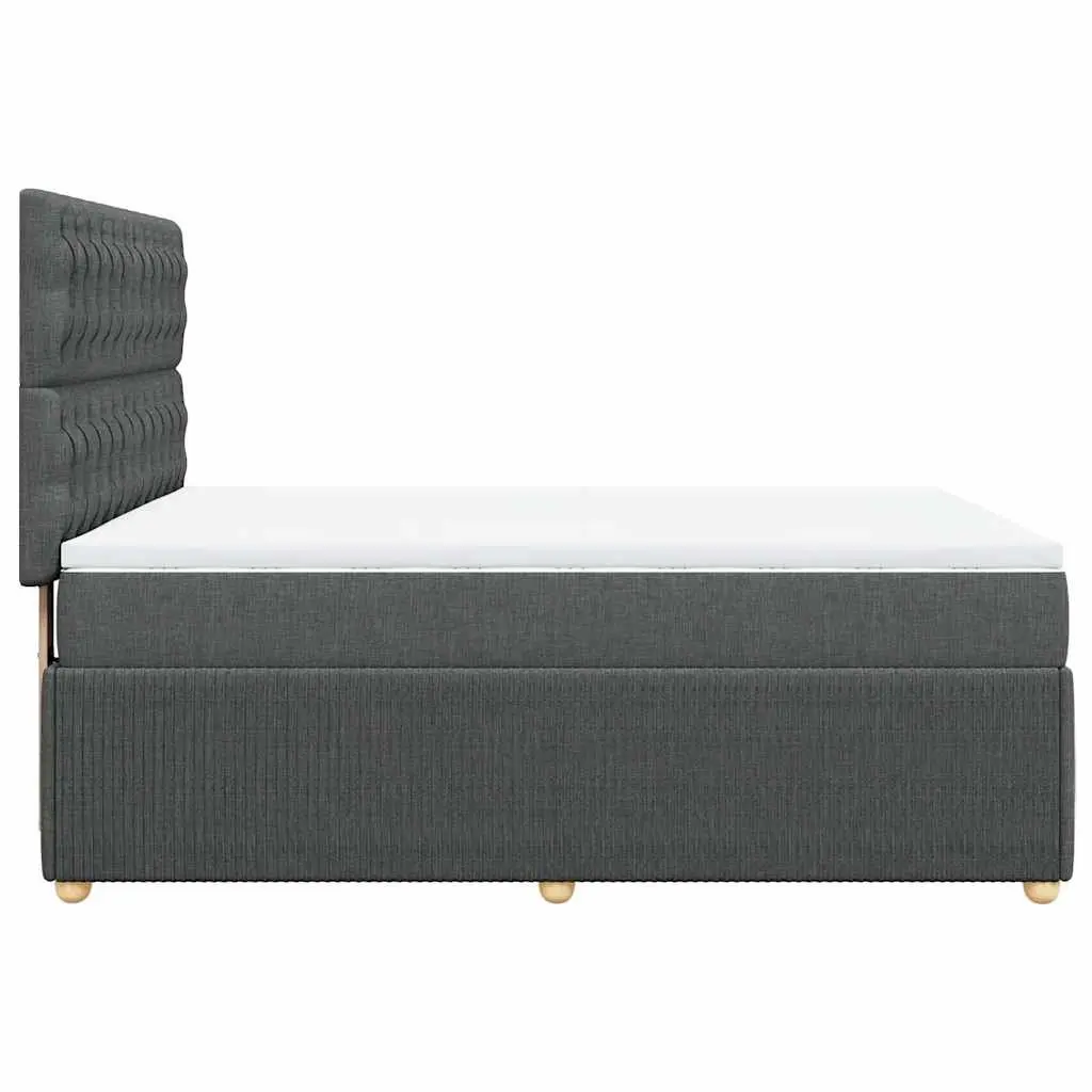 Queen Box Spring Bed with Pocket Mattress Height-Adjustable Headboard Grey
