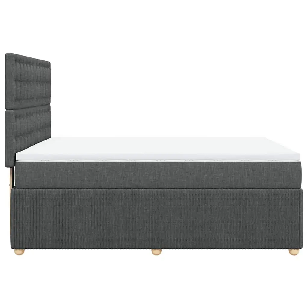 Queen Box Spring Bed with Pocket Spring Mattress Adjustable Headboard Grey Fabric