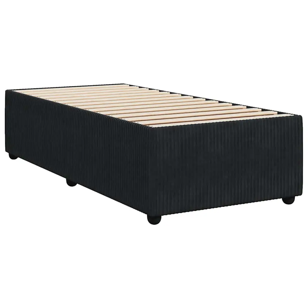 Box Spring Bed Adjustable King Single with Pocket Mattress Black Velvet