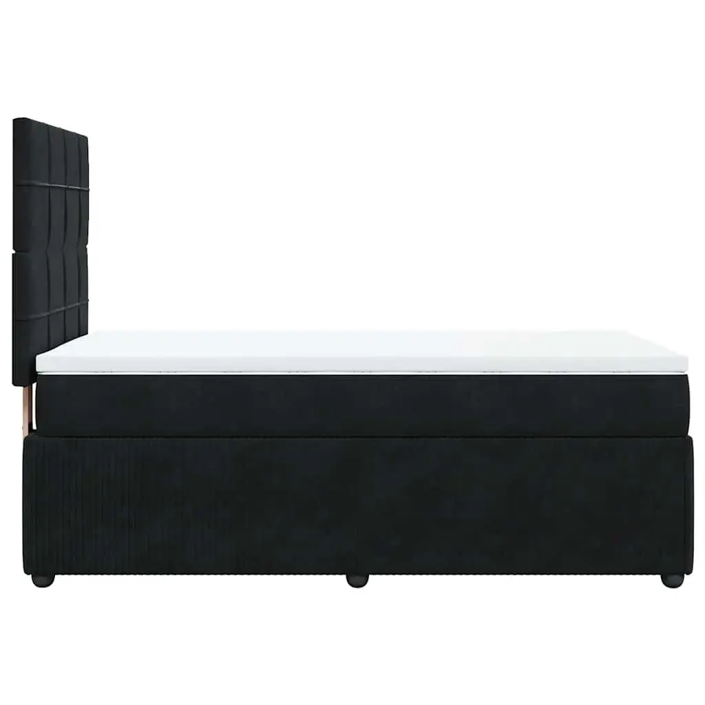 Box Spring Bed Adjustable King Single with Pocket Mattress Black Velvet