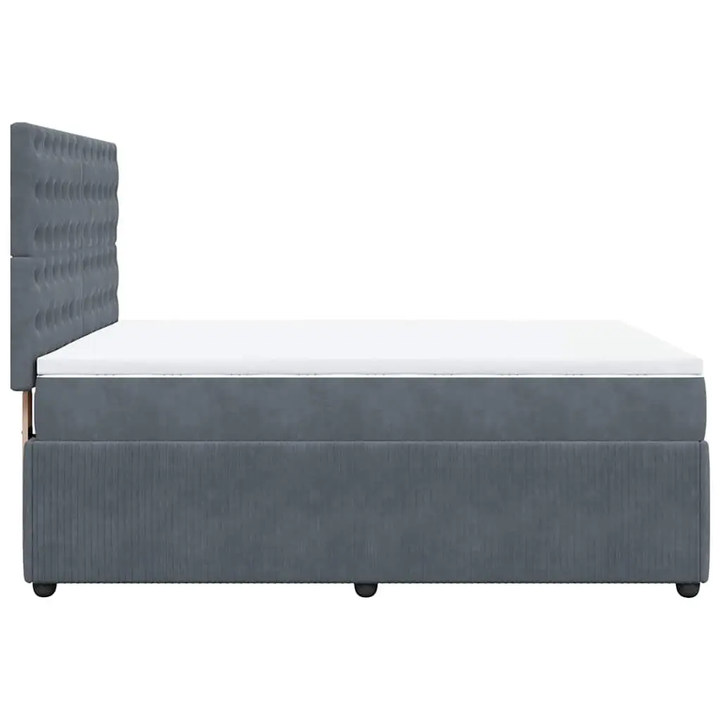Double Adjustable Bed with Grey Velvet Upholstery and Pocket Sprung Mattress