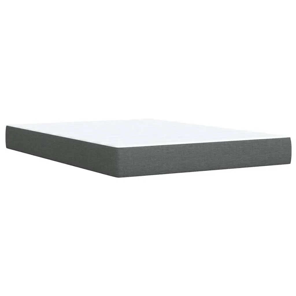 Queen Bed with Pocket Spring Mattress Adjustable Headboard Grey LED Lights