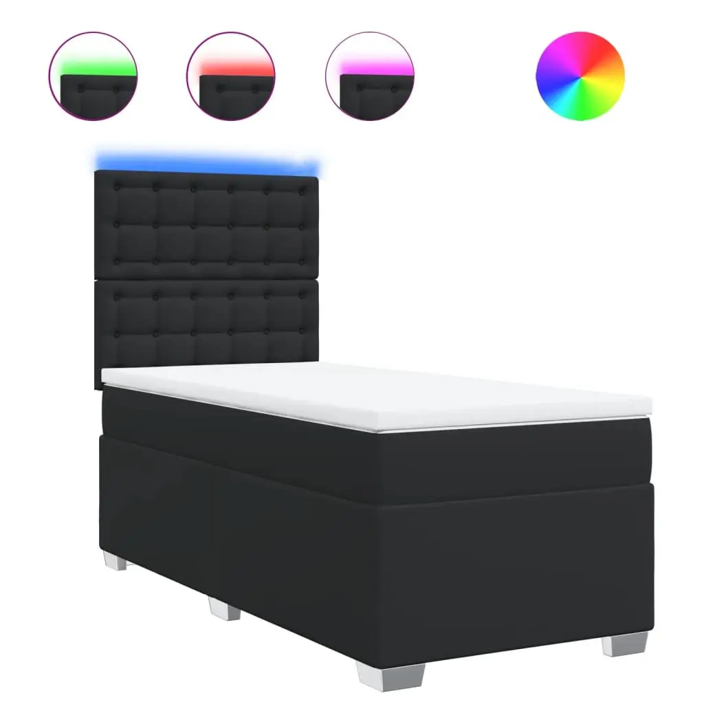 King Single Box Spring Bed with LED Lighting