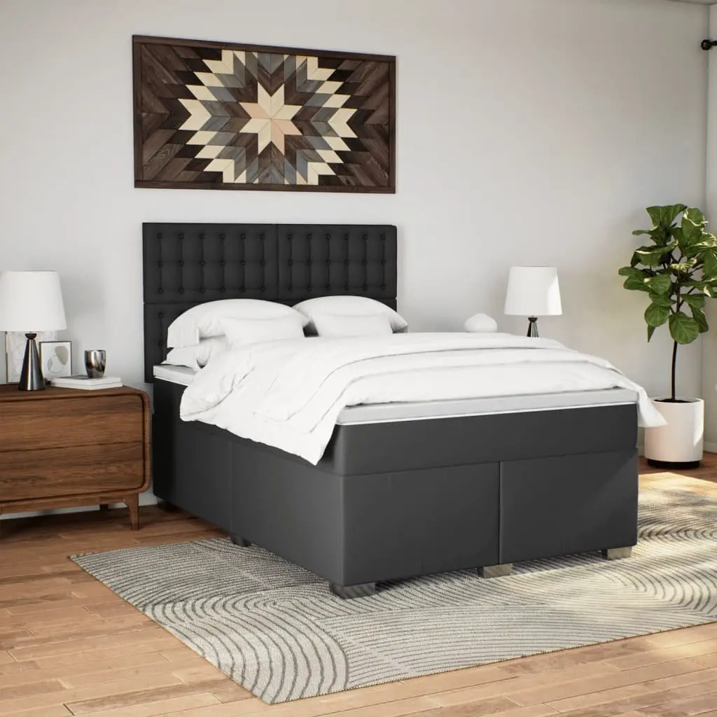 Queen Box Spring Bed with LED and Pocket Mattress