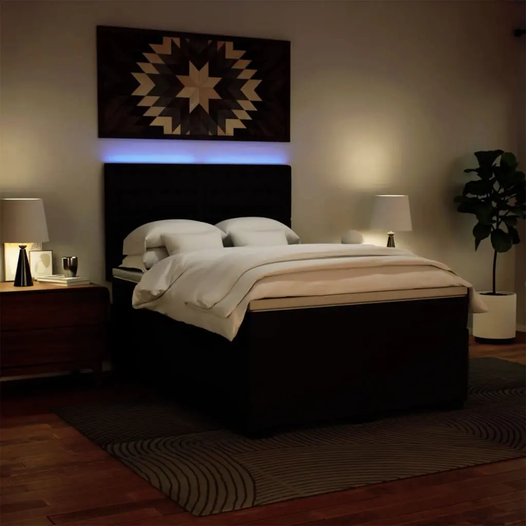 Queen Box Spring Bed with LED and Pocket Mattress