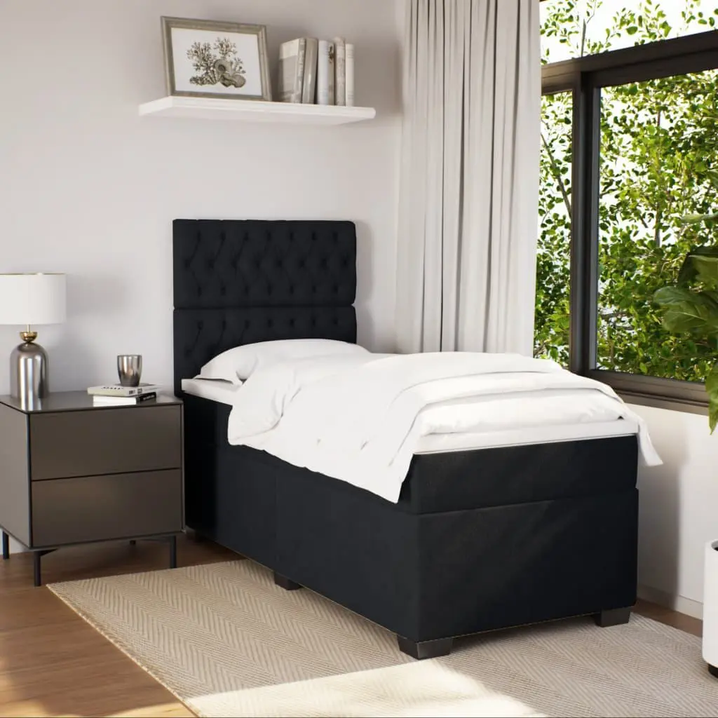 King Single Box Spring Bed with Pocket Mattress LED Lights Adjustable Headboard