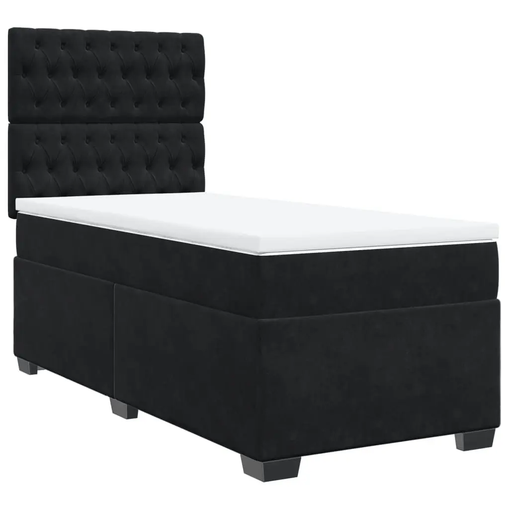 King Single Box Spring Bed with Pocket Mattress LED Lights Adjustable Headboard