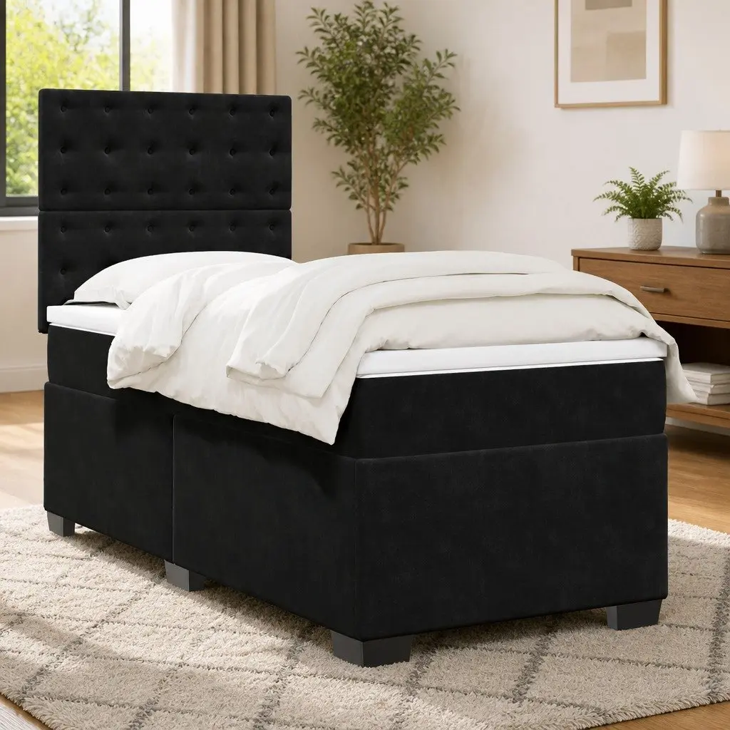 King Single Box Spring Bed with LED Lighting
