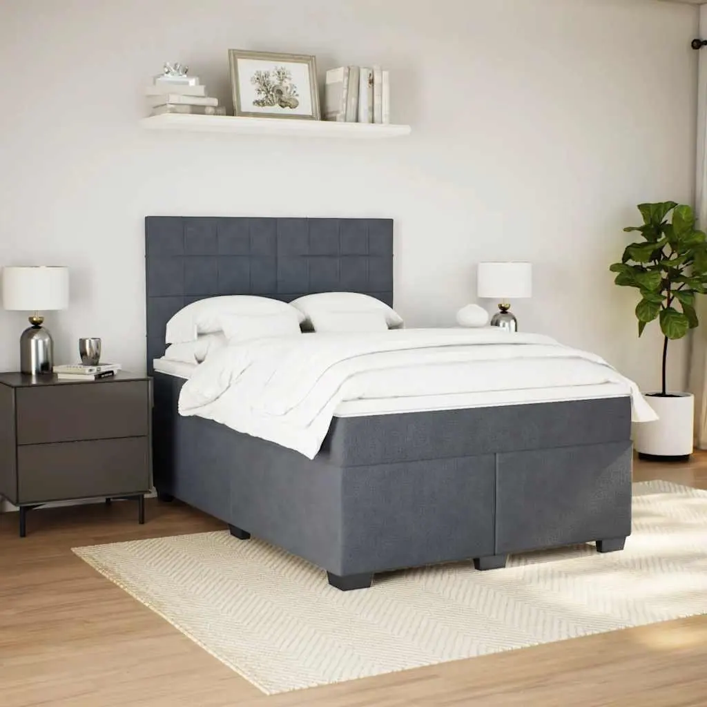 Queen Box Spring Bed Pocket Spring Mattress LED Lights Adjustable Headboard