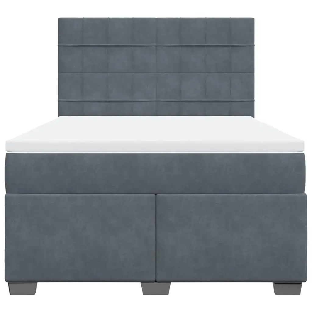 Queen Box Spring Bed Pocket Spring Mattress LED Lights Adjustable Headboard