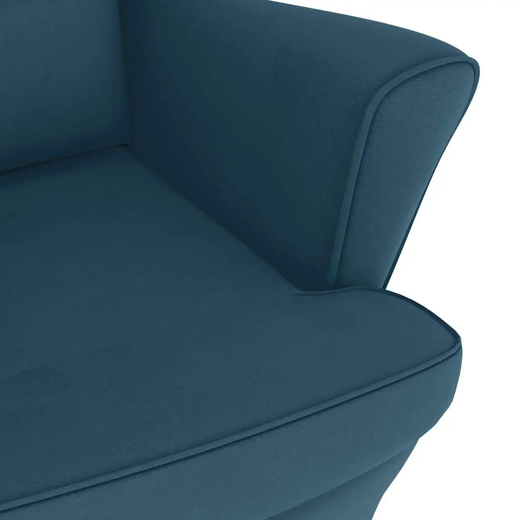Blue Velvet Wingback Rocking Chair