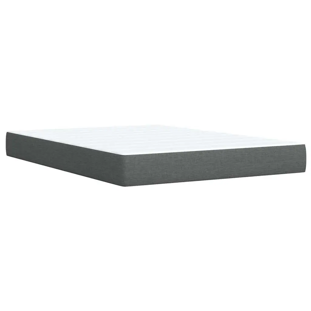 Queen Box Spring Bed with Pocket Mattress LED Lights Adjustable Headboard Grey