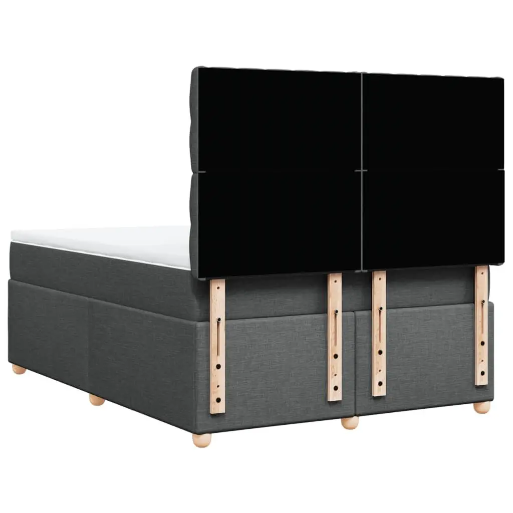 Queen Bed Frame with Adjustable Headboard Pocket Spring Mattress and LED Lights Grey