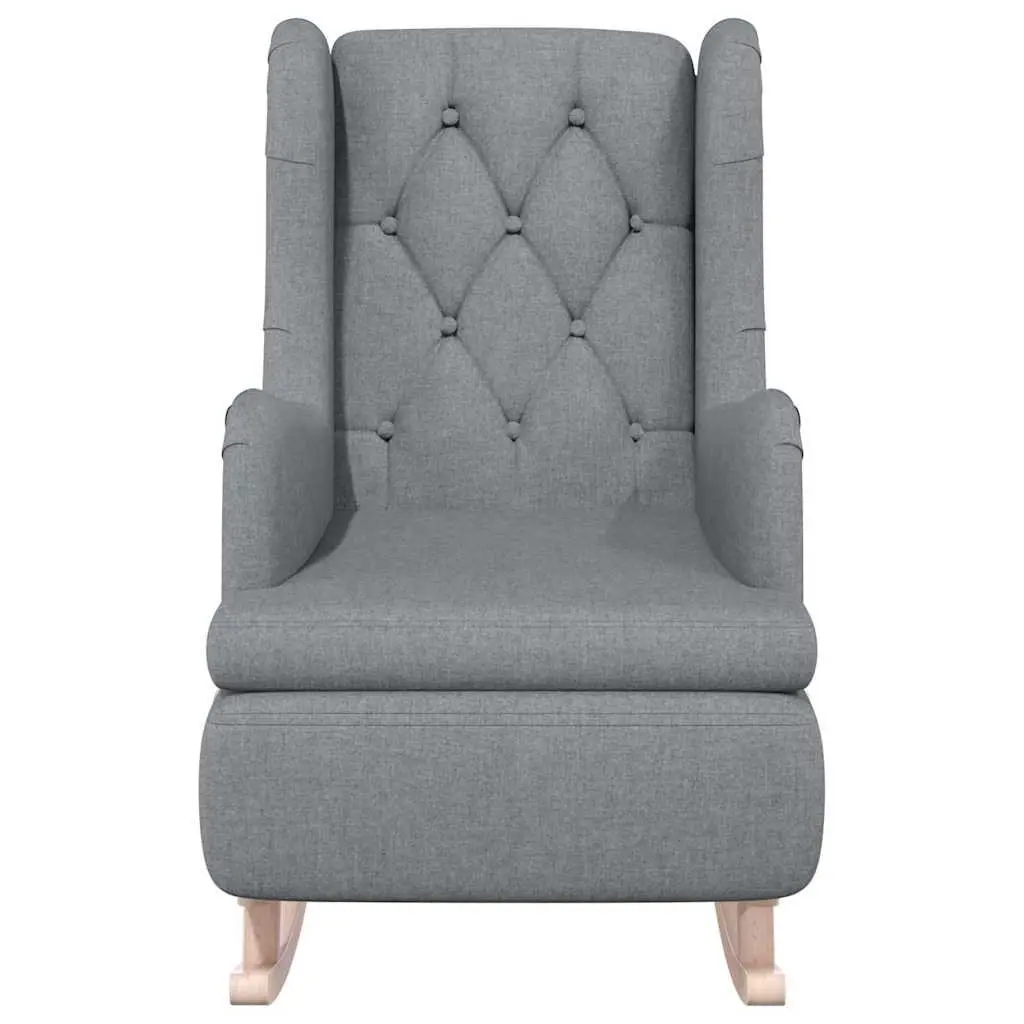 Armchair with Rocking Legs Grey Fabric Padded Foam Upholstered Living Room