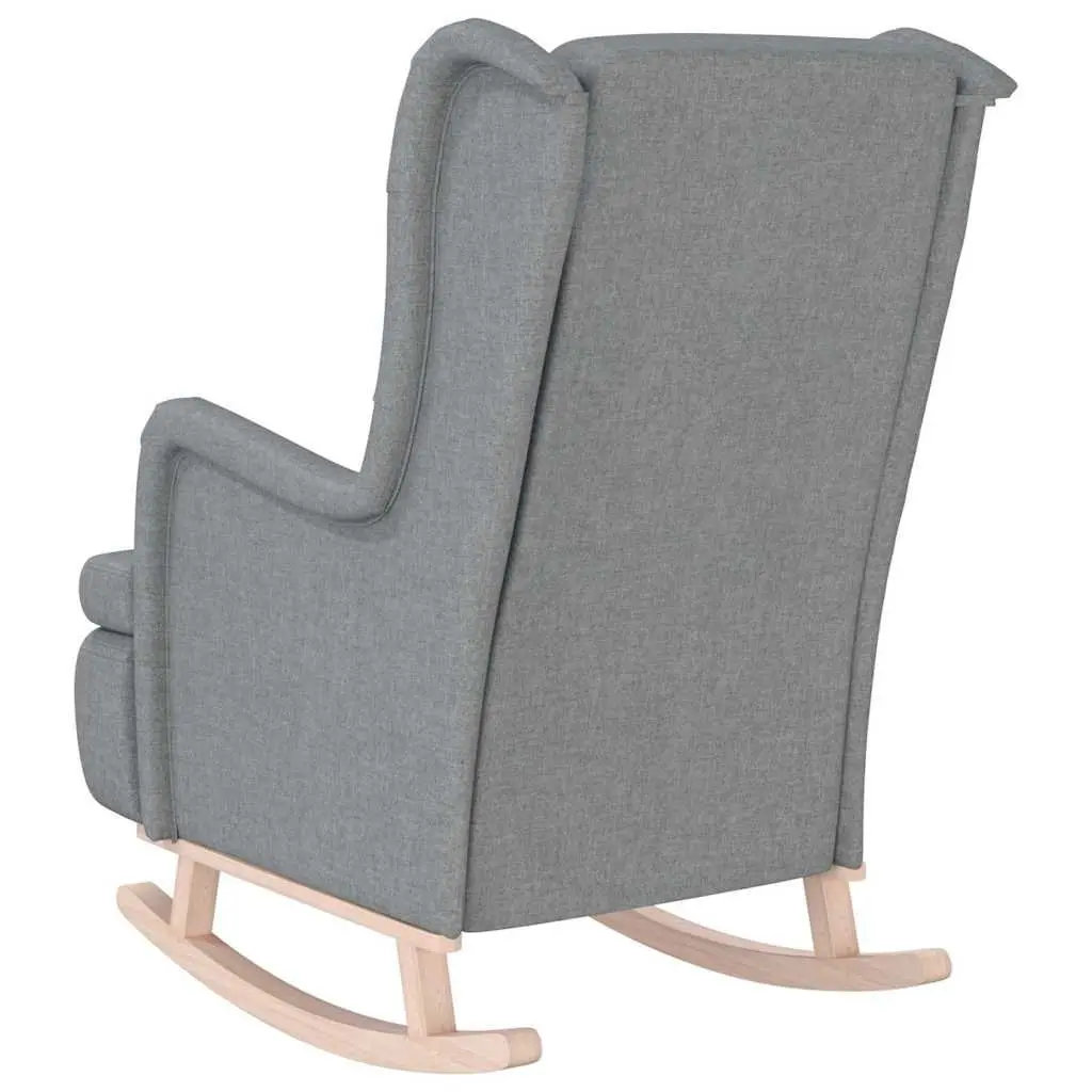 Armchair with Rocking Legs Grey Fabric Padded Foam Upholstered Living Room