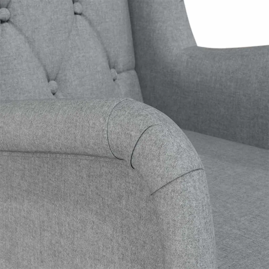Armchair with Rocking Legs Grey Fabric Padded Foam Upholstered Living Room