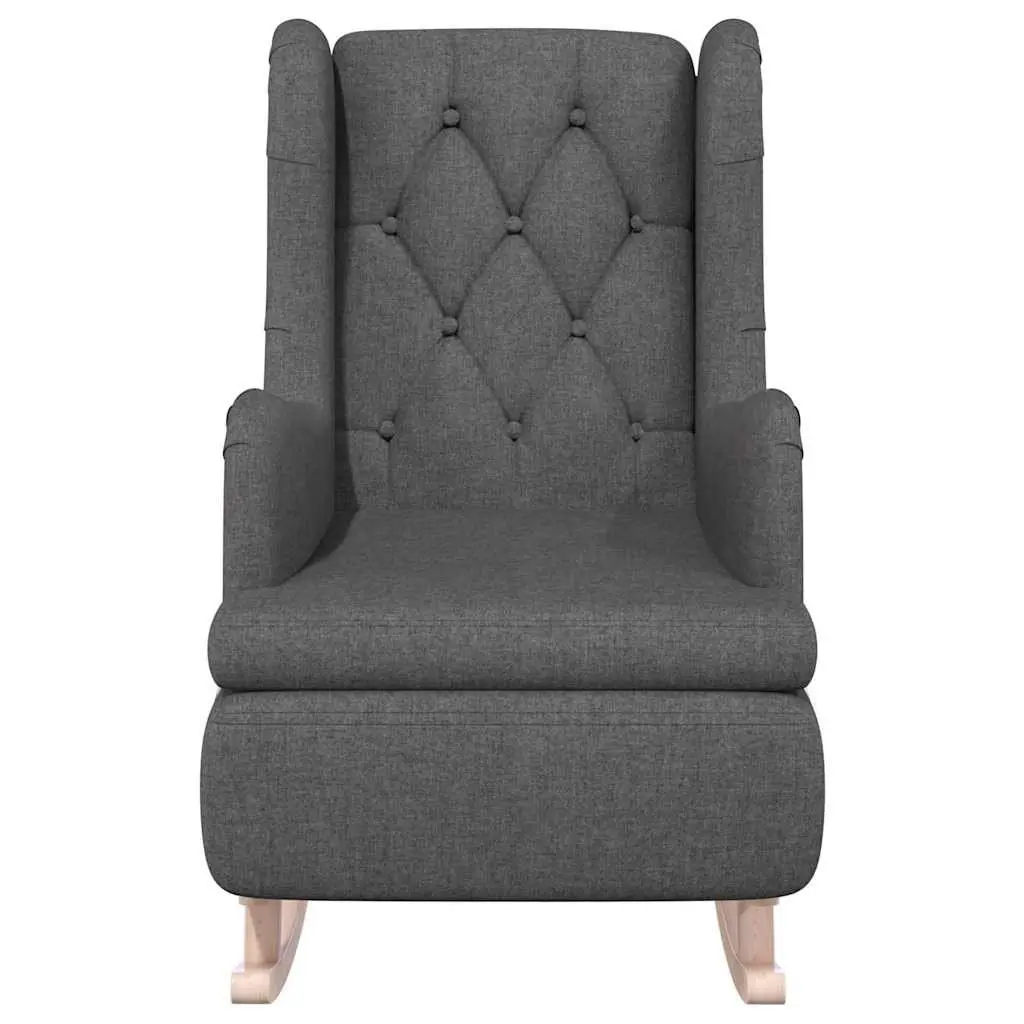 Armchair Grey Fabric Padded Foam Seat Rocking Legs