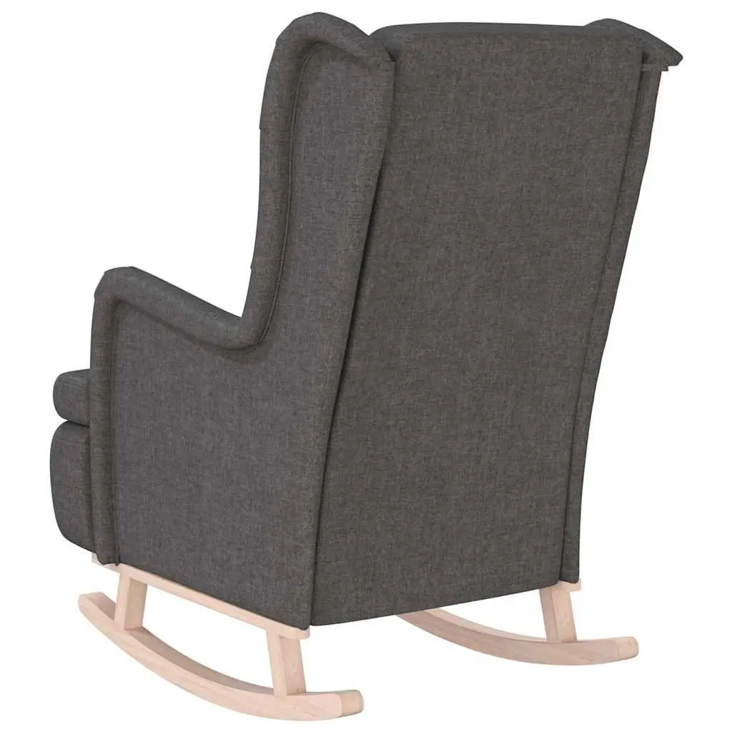 Armchair Grey Fabric Padded Foam Seat Rocking Legs