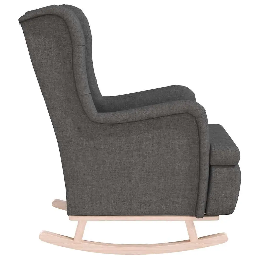 Armchair Grey Fabric Padded Foam Seat Rocking Legs