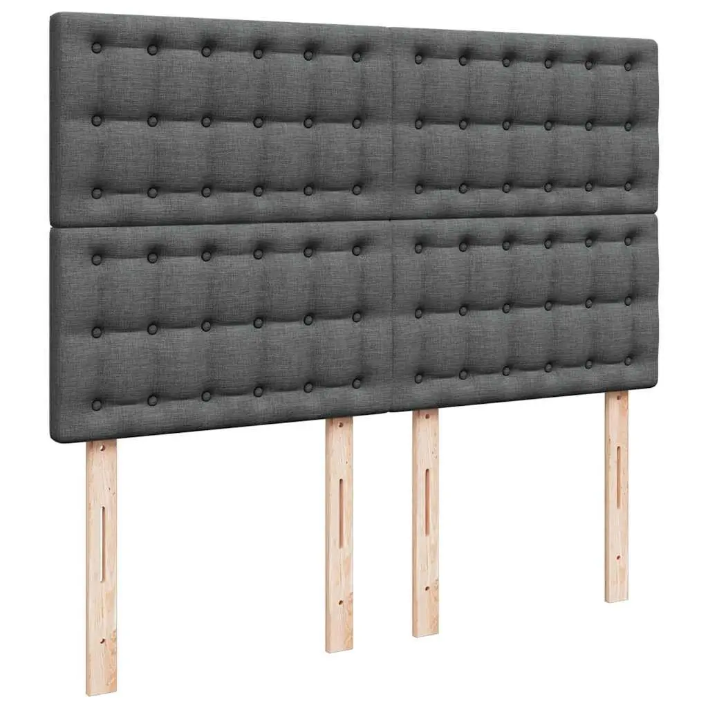 Queen Box Spring Bed Pocket Spring Mattress Adjustable Headboard LED Lights Grey