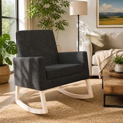 Your New Favorite Black Upholstered Rocking Chair