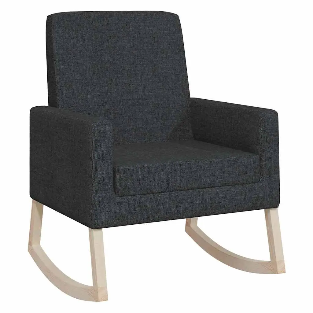 Black Upholstered Rocking Chair
