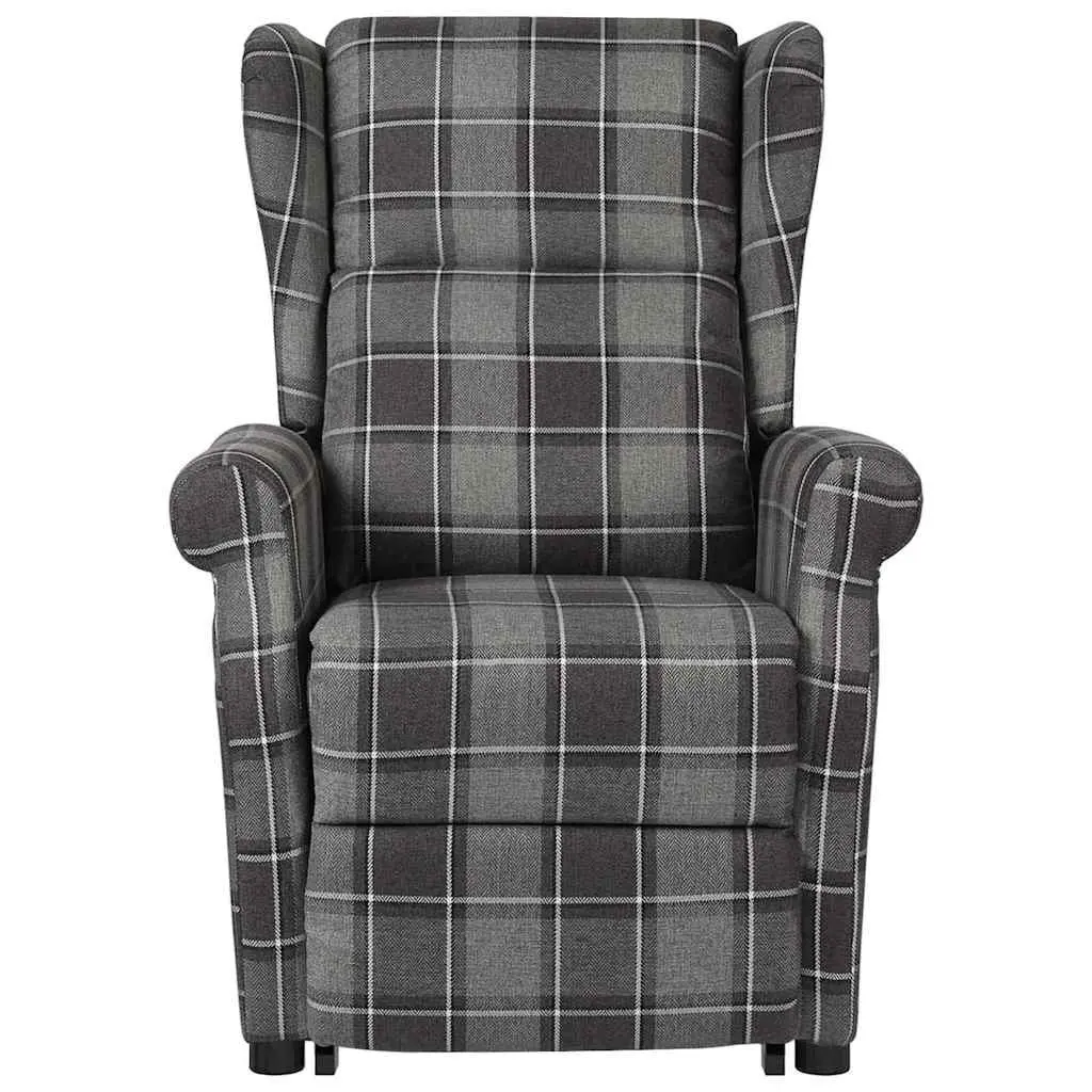 Electric Massage Chair Grey Fabric Stand Up Recliner with Lift Function and Vibration Massage