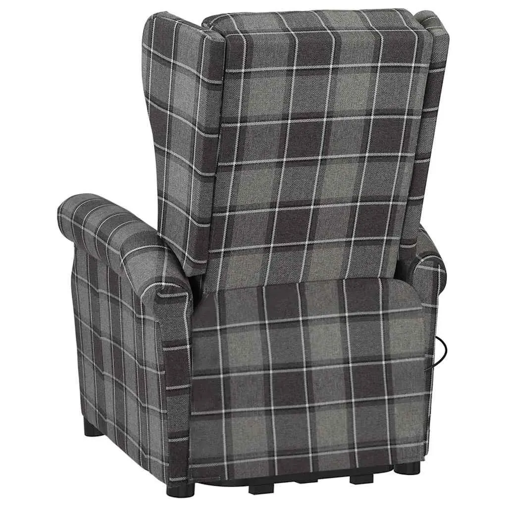 Electric Massage Chair Grey Fabric Stand Up Recliner with Lift Function and Vibration Massage