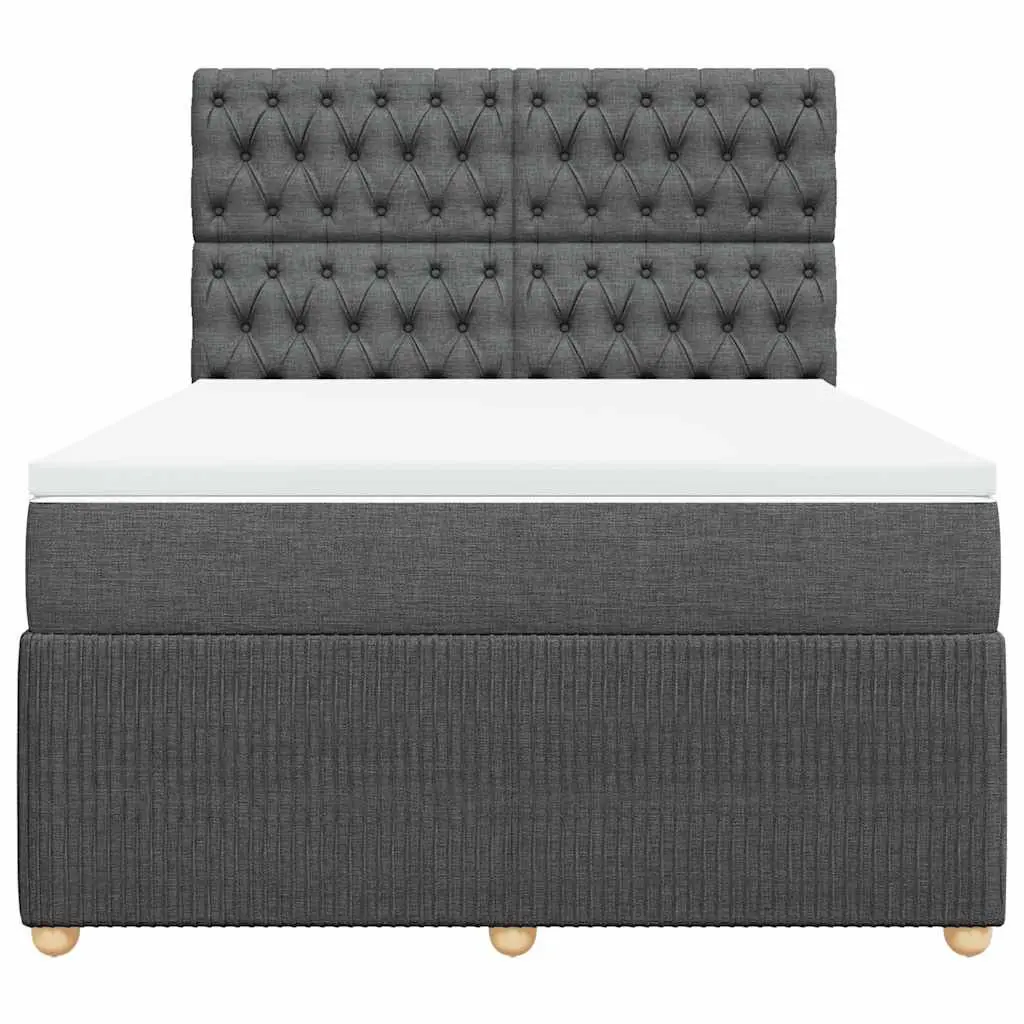 Queen Box Spring Bed with Pocket Spring Mattress Adjustable Headboard LED Lights