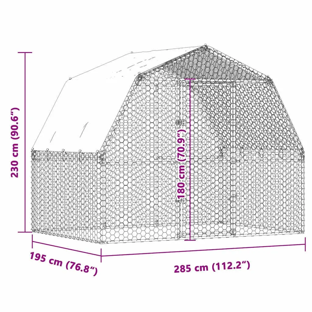 Chicken Cage Outdoor Enclosure with Roof and Door for Hens Ducks Small Animals