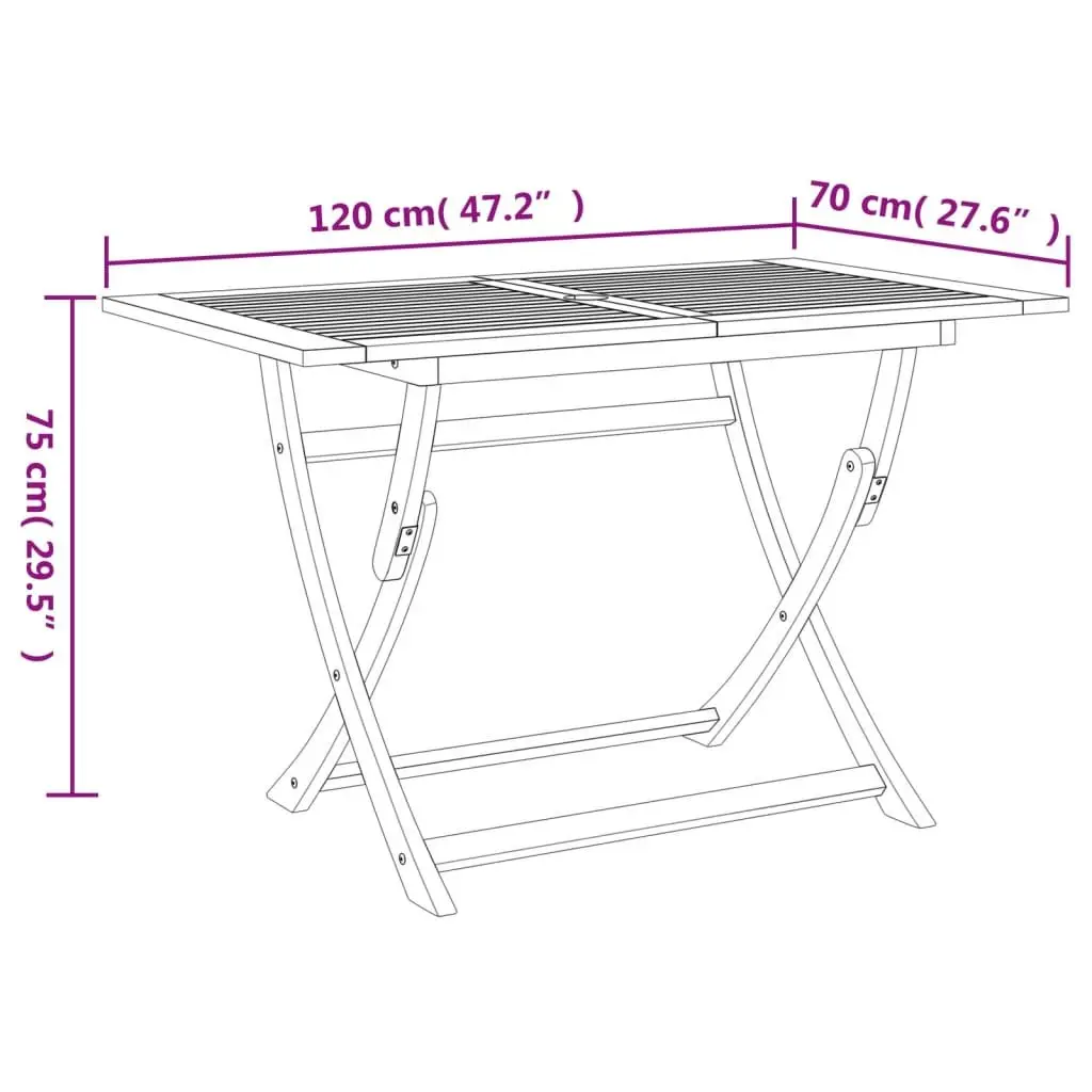 Outdoor Dining Set Solid Acacia Wood 5 Piece Garden Table Chair Backrest