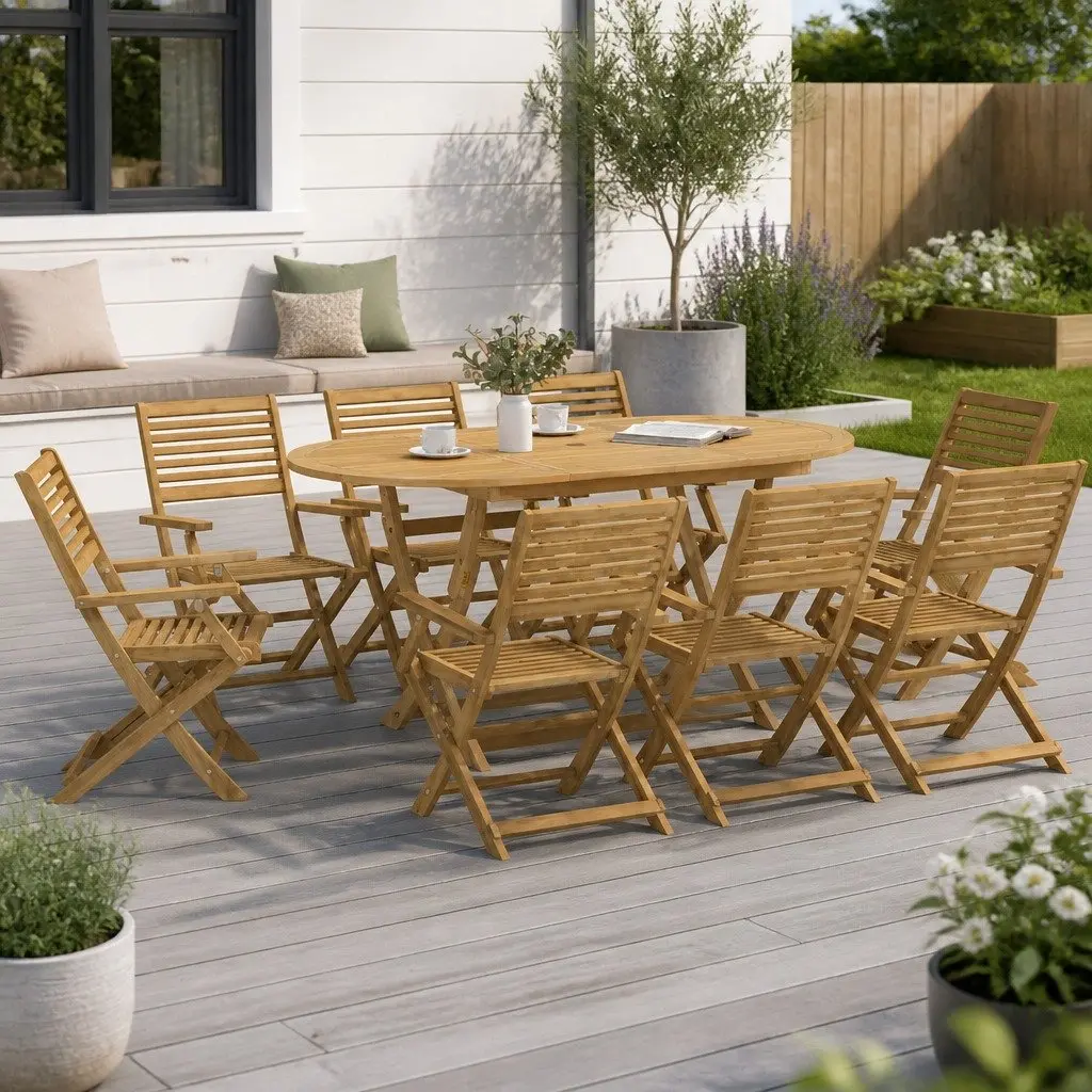 9-Piece Dining Set for Outdoor Enjoyment