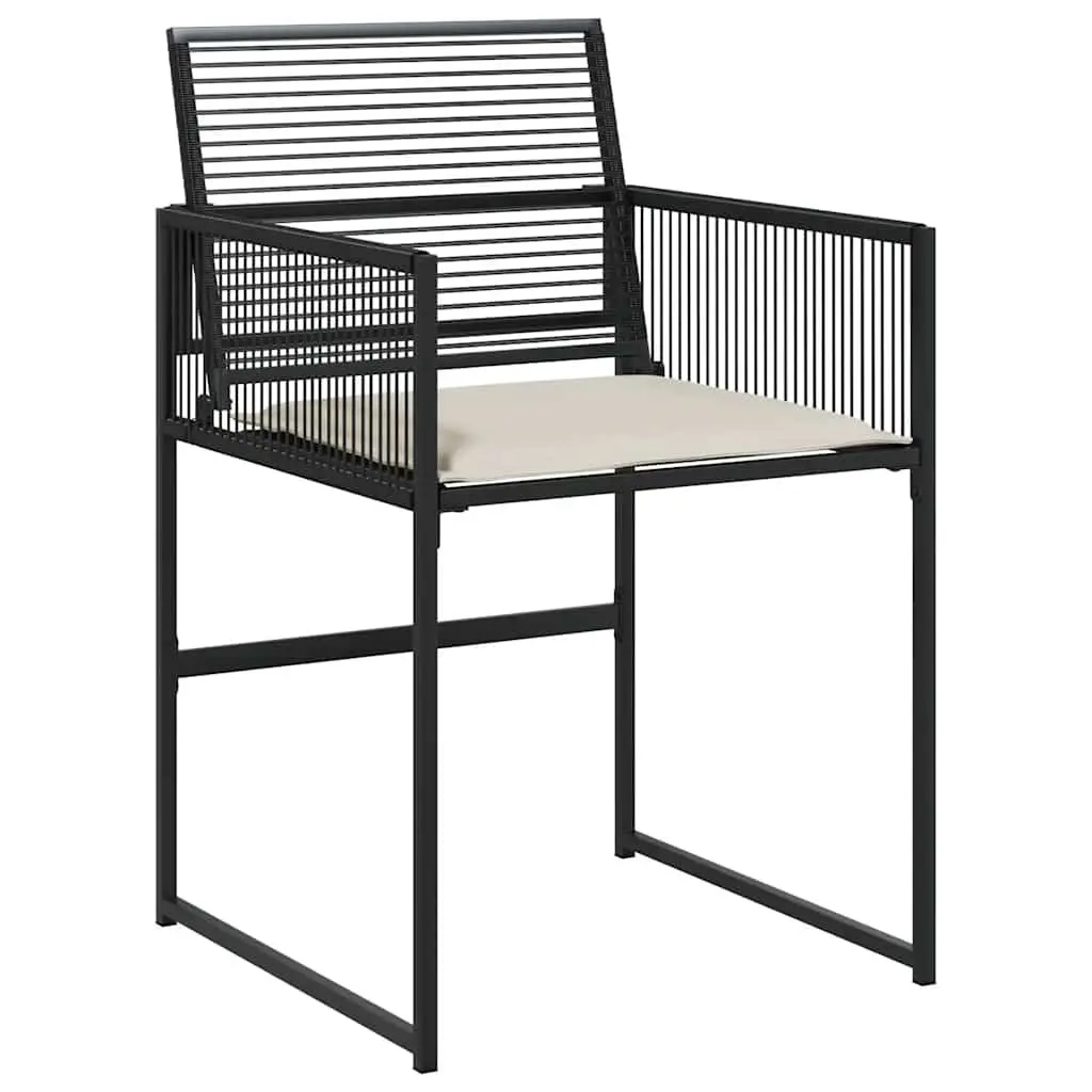 Garden Dining Set Black 5 Piece Outdoor Furniture Table Chairs with Cushions
